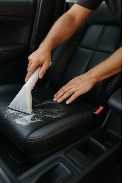 Entreprise de nettoyage de voiture pour nettoyer des sièges en cuir